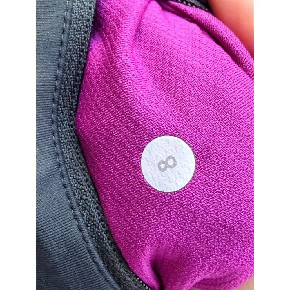 Lululemon Pace Setter Skort Purple Black Print Size 8